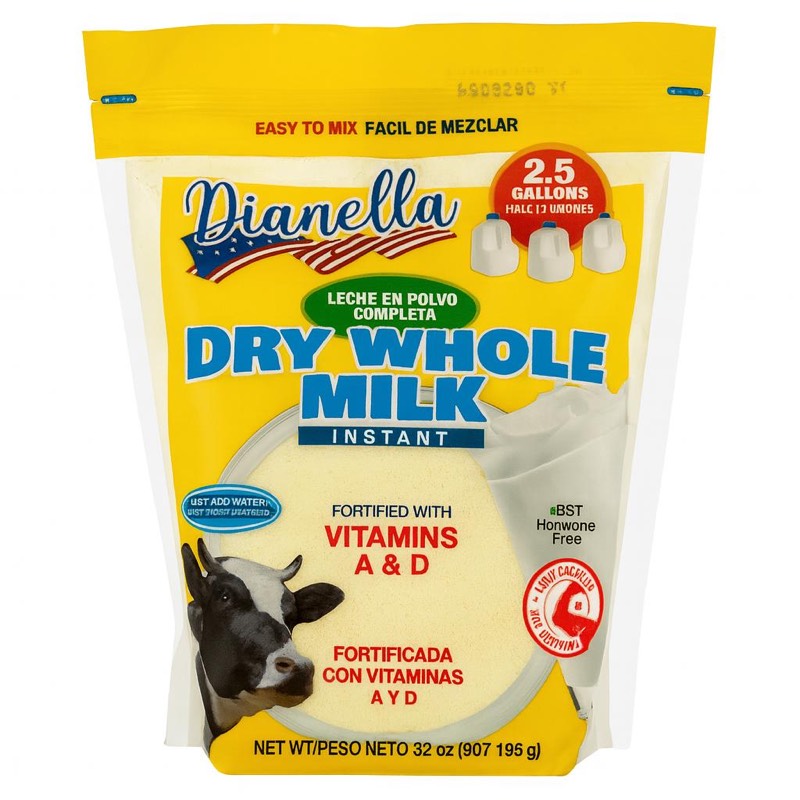 Leche entera en polvo 2 LB (Caja de 15 bolsas)