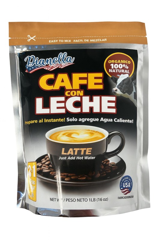 Leche con Cafe 1 LB (Caja de 27 bolsas)